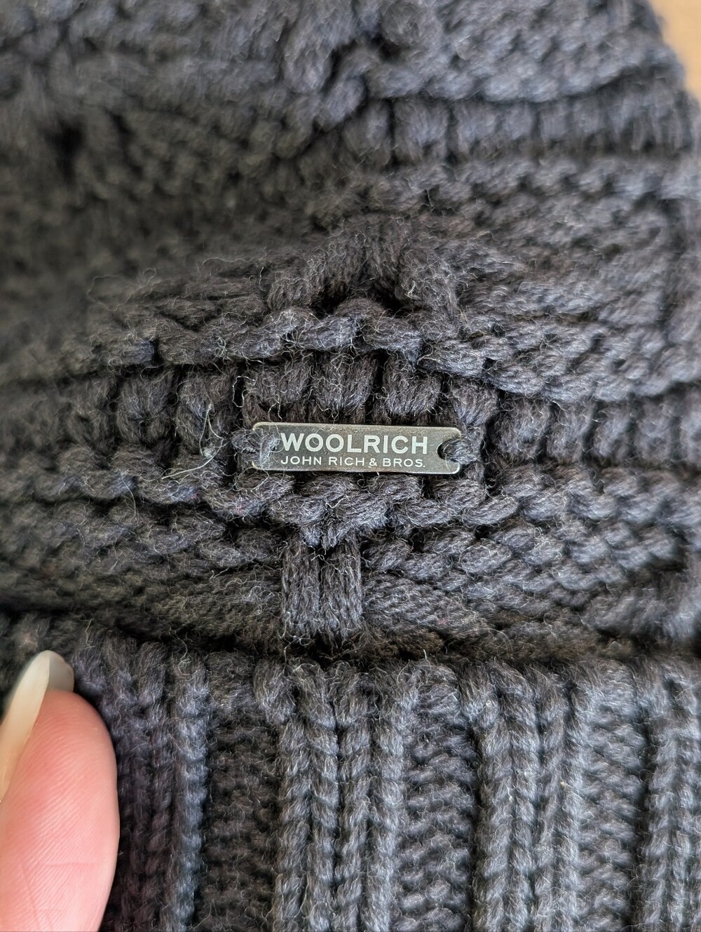 Woolrich John Rich & Bros. Knit Wool Hat w Real Fur Pom, Made In Italy - Picture 4 of 9